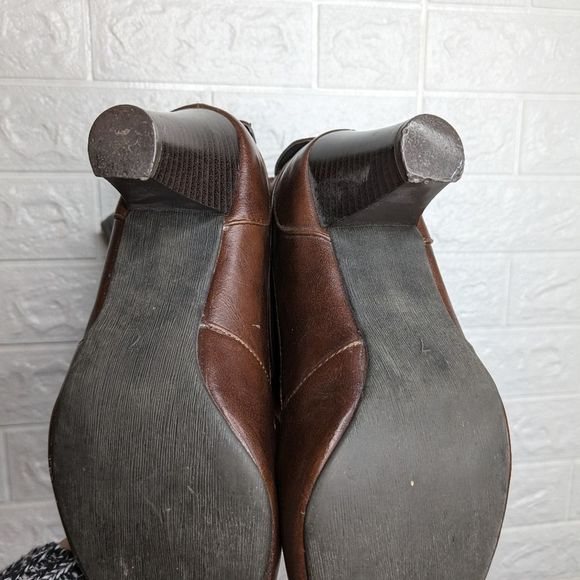 Brown Slouchy Mid Heel Boots - Women's Size 7 - Picture 2 of 5